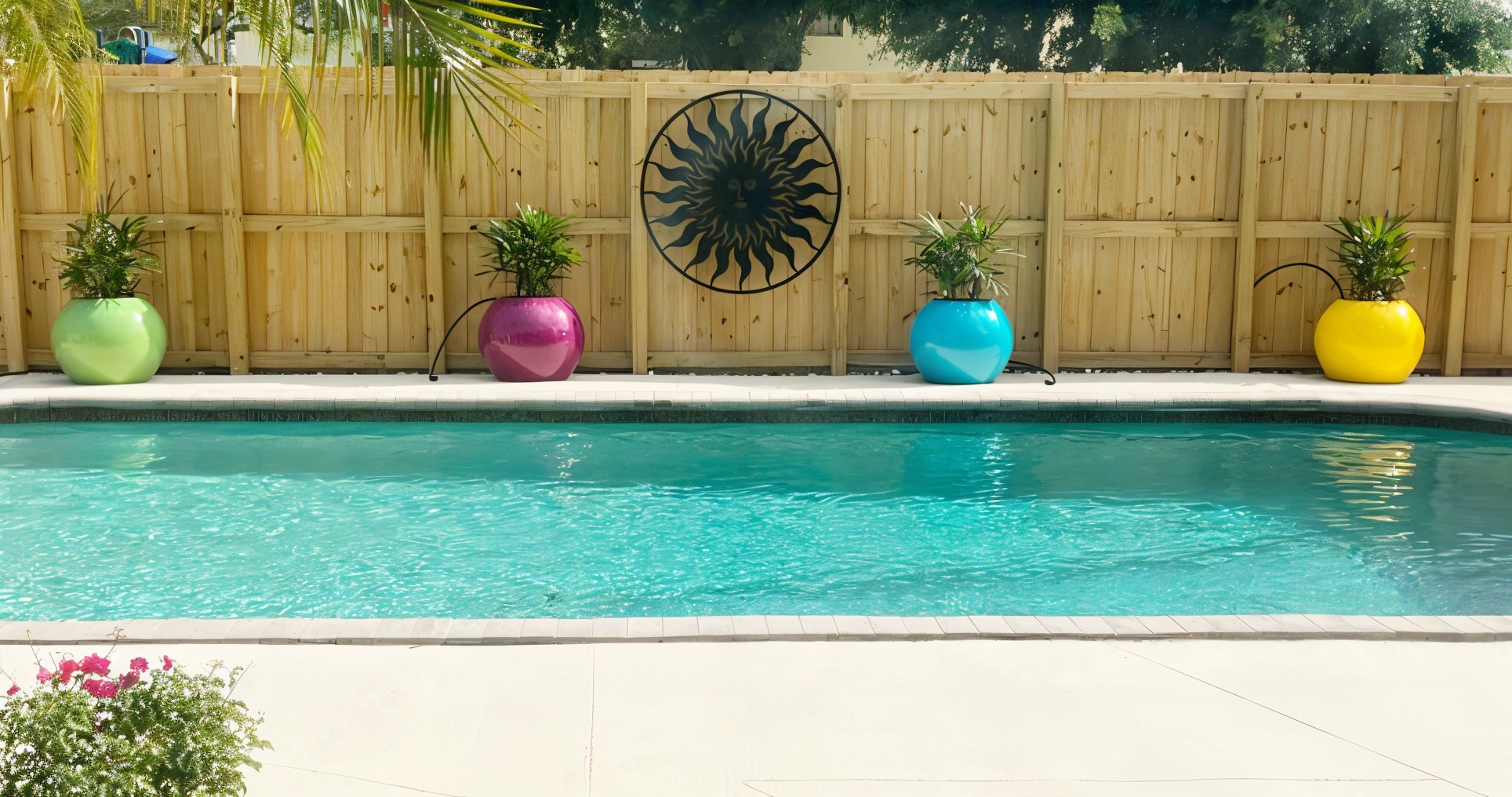 outdoor planters for poolside
