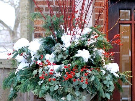 Winter planter arrangement